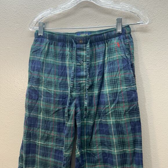 Polo Ralph Lauren Sleepwear Pants Mens Sz S Green Plaid Drawstring Pajamas - Picture 2 of 7